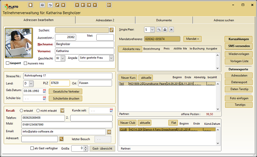 Software für Tanzschulen und Fitnessanlagen